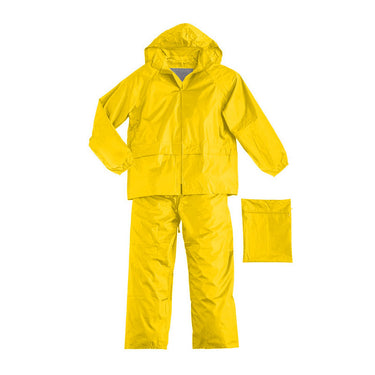 Completo ROSSINI antipioggia giacca + pantalone nylon/PVC colore giallo